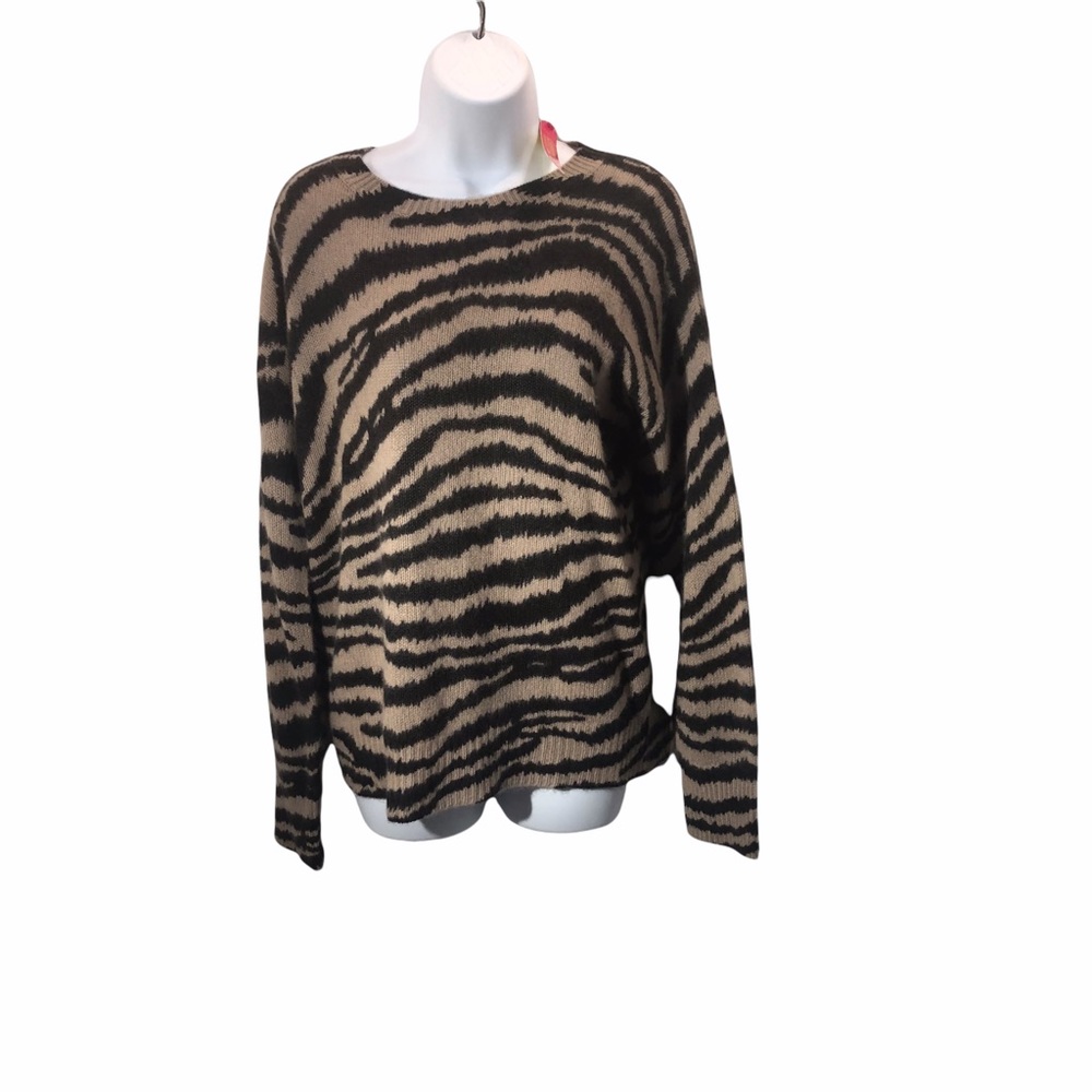 Catherine Malandrin Cashmere Sweater tiger Animal Print
